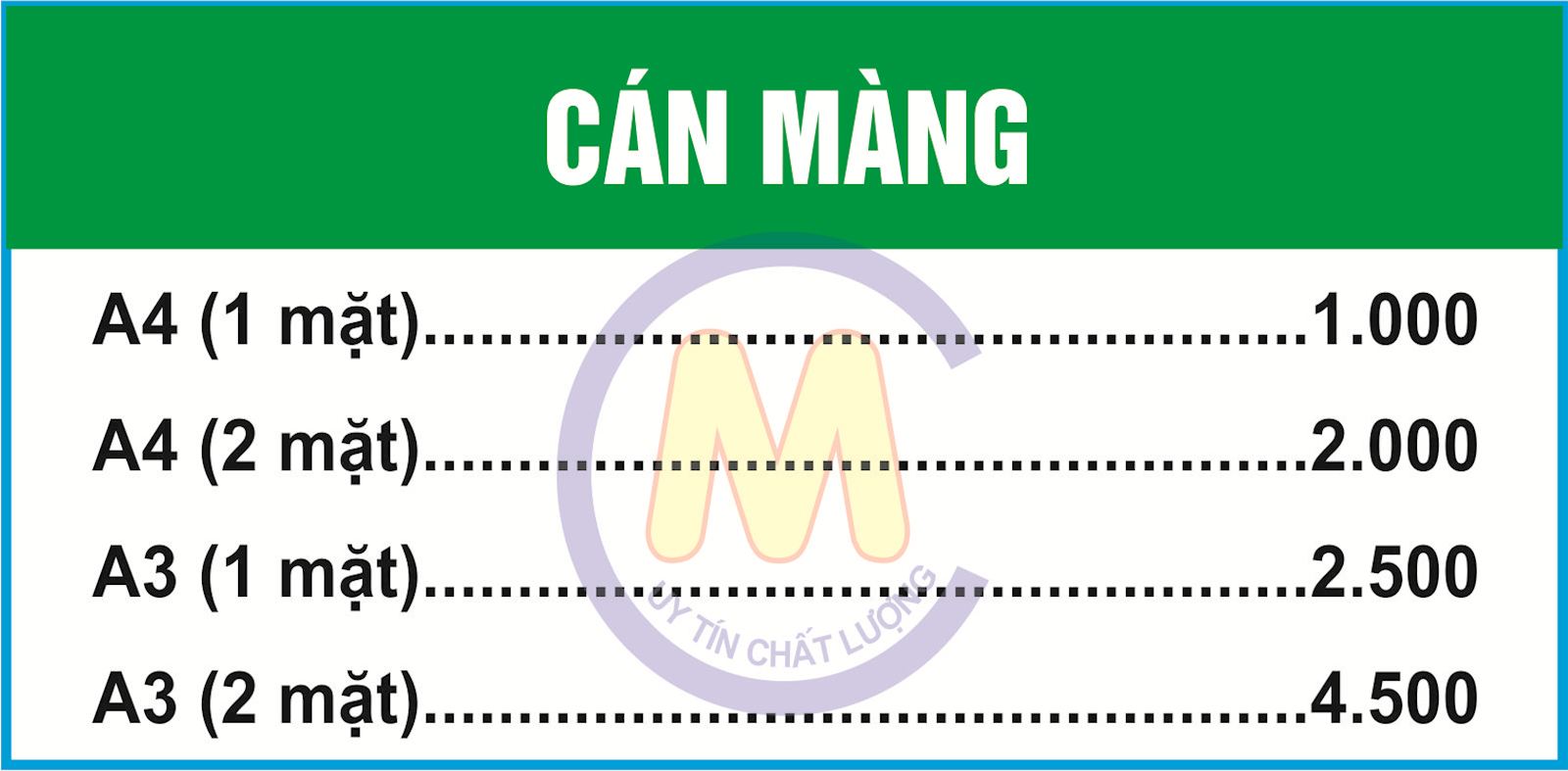 báo giá cán màng in minh cường